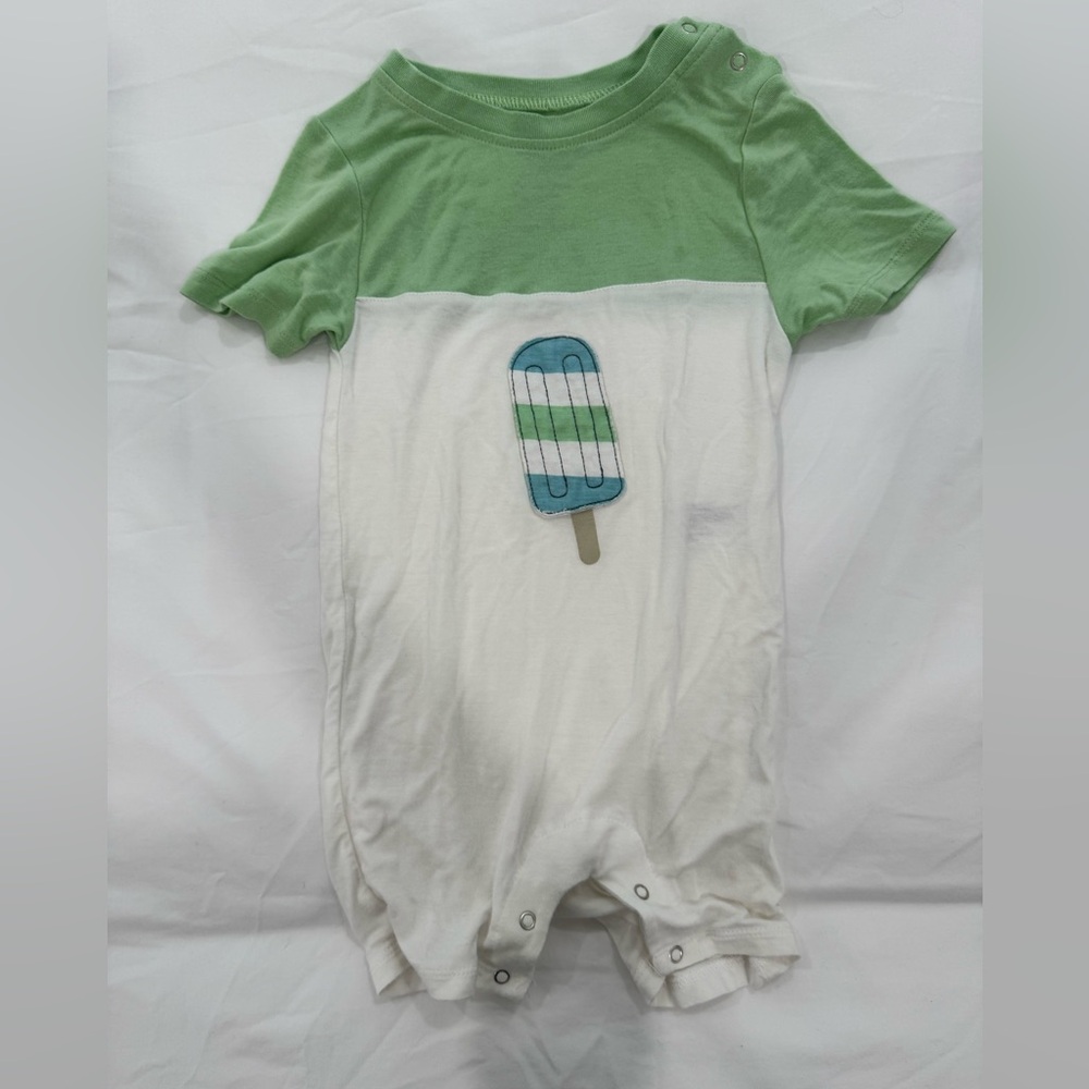 EUC - Bamboo Romper with Popsicle Appliqué Silkberry Baby